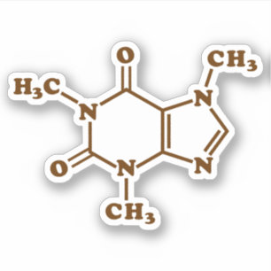Caffeine Coffee Molecular Chemical Formule Sticker