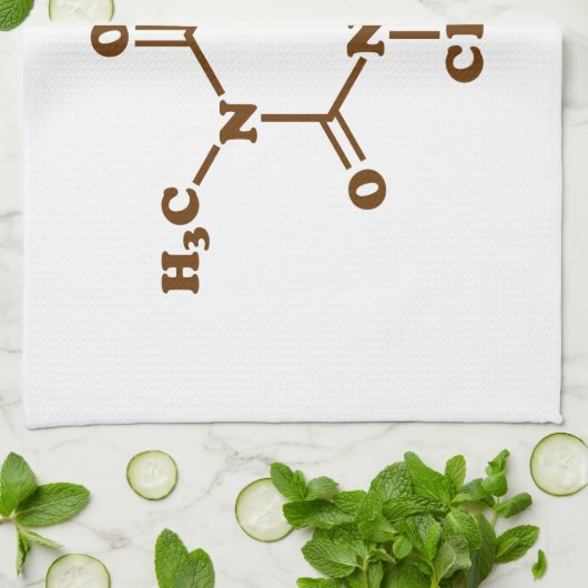 Caffeine Coffee Molecular Chemical Formule Theedoek (Gevouwen)