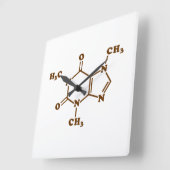 Caffeine Coffee Molecular Chemical Formule Vierkante Klok (Hoek)