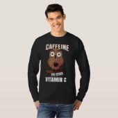 Caffeine de andere vitamine C Owl Coffee Drinker T-shirt (Voorkant volledig)