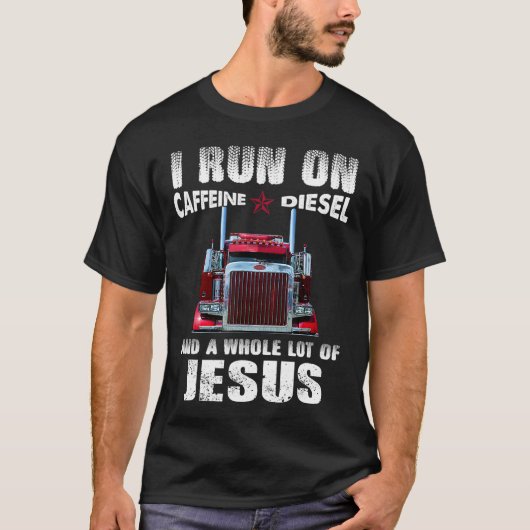 Caffeine Diesel Jesus Christelijk Trucker verhit T-shirt