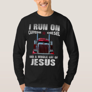 Caffeïne Diesel Jezus Christelijke Vrachtwagenchau T-shirt