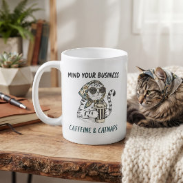 Caffeïne & Droompjes Vintage Kattenliefhebber Koff Koffiemok