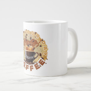 Caffeïne eerst – Grappige koffiemok voor koffielie Grote Koffiekop