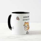 Caffeïne eerst, kat-achtigheid later | Grappige ka Mok (Voorkant links)