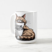 Caffeïne eerst koffiemok voor kat- en koffieliefhe (Voorkant links)