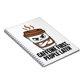 Caffeïne eerst, mensen later Introvert Dagboek Notitieboek (Rechterzijde)