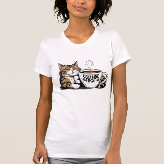 Caffeïne Eerst T-Shirt voor koffieliefhebbers met