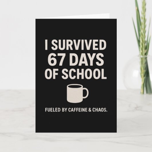 Caffeïne En Chaos Grappige Leraar Student 6-7 Meme Kaart (Voorkant)