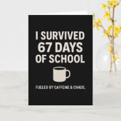 Caffeïne En Chaos Grappige Leraar Student 6-7 Meme Kaart (Gele Bloem)