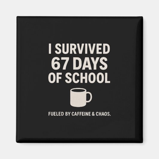 Caffeïne En Chaos Grappige Leraar Student 6-7 Meme Magneet (Voorkant)
