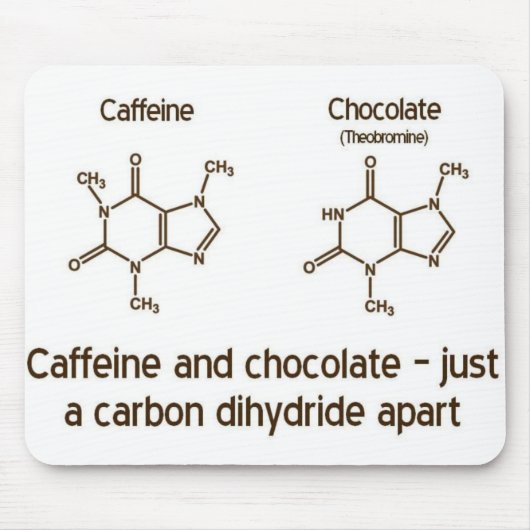 Caffeine en Chocolate Mousepad Muismat (Voorkant)