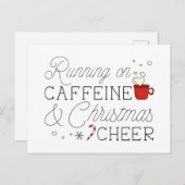 Caffeine en Kerstmis Briefkaart (Voorkant / Achterkant)