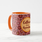 Caffeine en Quarantaine Cartoon Virus Red & Oranje Mok (Voorkant links)