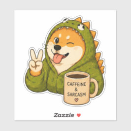 Caffeïne En Sarcasme Hond Sticker
