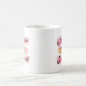Caffeïne en Vriendelijkheid Roze Koffie Kunst Koffiemok (Center)