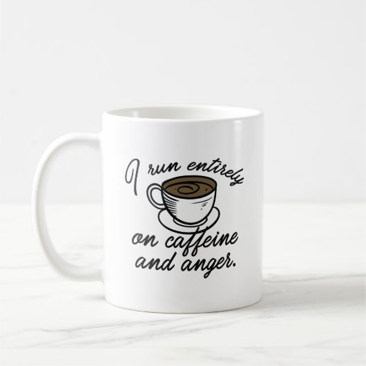 Caffeine en woede koffiemok (Links)