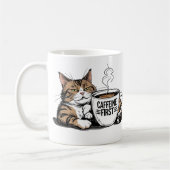 Caffeine First Coffee Mug for Grumpy Coffee Lovers Koffiemok (Links)