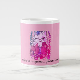 caffeine first, eyeliner second grote koffiekop