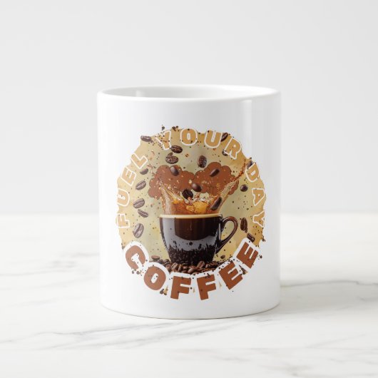 Caffeine First – Funny Coffee Mug for Coffee Lover Grote Koffiekop (Voorkant)