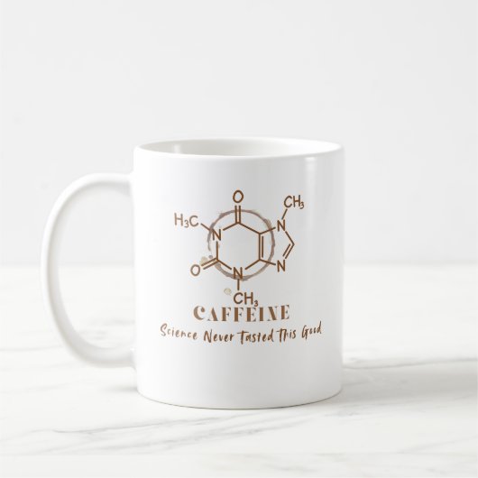 Caffeine Grappige Koffie Wetenschap Design Koffiemok (Links)