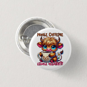 Caffeïne Inademen Negativiteit Uitademen Ronde Button 3,2 Cm