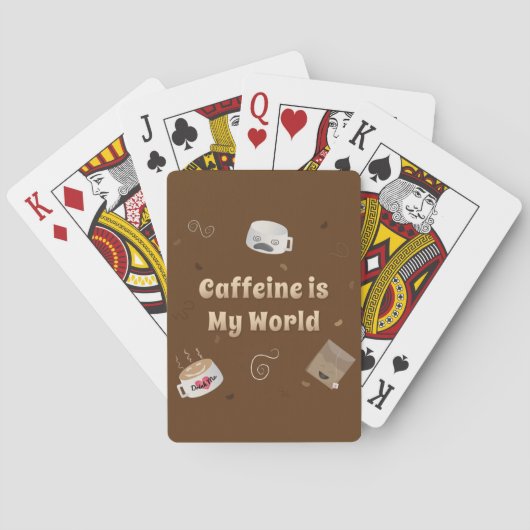 Caffeine is mijn wereld pokerkaarten (Achterkant)