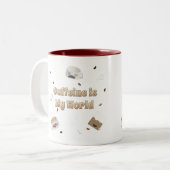 Caffeine is mijn wereld tweekleurige koffiemok (Voorkant links)