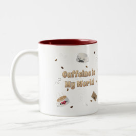 Caffeine is mijn wereld tweekleurige koffiemok