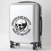 CAFFEINE IS MY RELIGION. RAGE IS THE RITUAL. STICKER (Koffer)