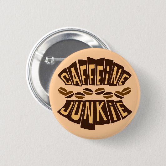 CAFFEINE JUNKIE RONDE BUTTON 5,7 CM (Voorkant /achterkant)