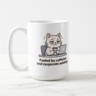 Caffeïne Kat Grappige Kantoor Uitgeput Kopje Koffiemok