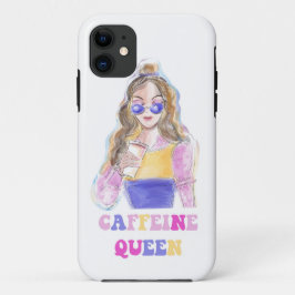Caffeine koningin koffieover Case-Mate iPhone case