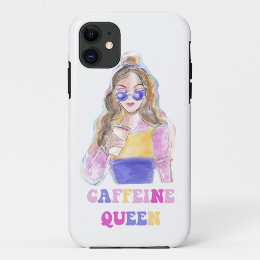 Caffeine koningin koffieover Case-Mate iPhone case (Achterkant)
