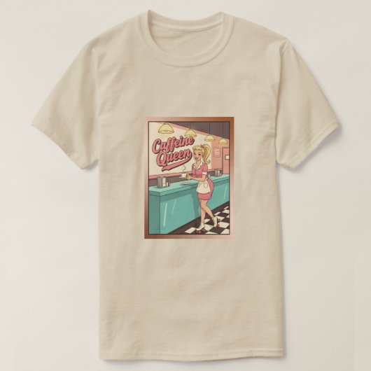 Caffeïne Koningin T-shirt (Design voorkant)