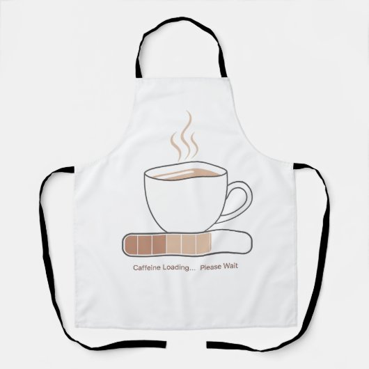 Caffeïne laden - Minimalistische grappige koffie l Schort (Voorkant)
