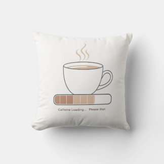 Caffeine Loading -Minimalist Funny Coffee Line Art Kussen