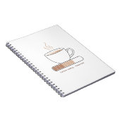 Caffeine Loading -Minimalist Funny Coffee Line Art Notitieboek (Rechterzijde)