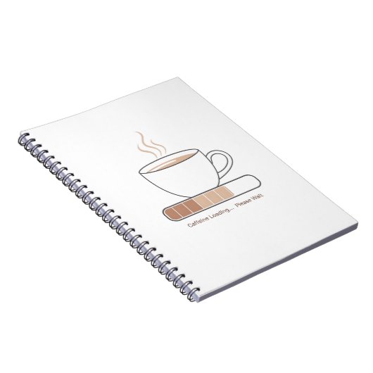 Caffeine Loading -Minimalist Funny Coffee Line Art Notitieboek (Rechterzijde)