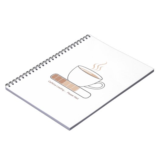 Caffeine Loading -Minimalist Funny Coffee Line Art Notitieboek (Linkerzijde)