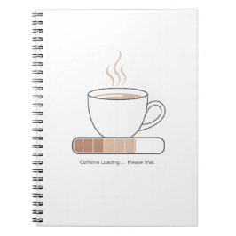 Caffeine Loading -Minimalist Funny Coffee Line Art Notitieboek