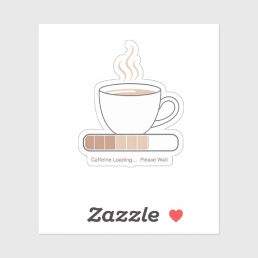 Caffeine Loading -Minimalist Funny Coffee Line Art Sticker (Vel)