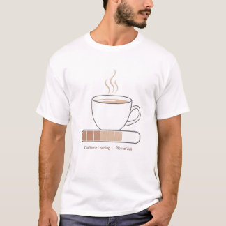Caffeine Loading -Minimalist Funny Coffee Line Art T-shirt