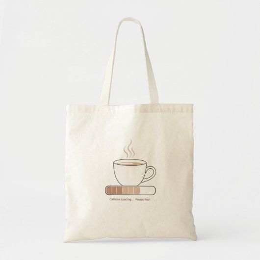 Caffeine Loading -Minimalist Funny Coffee Line Art Tote Bag (Voorkant)