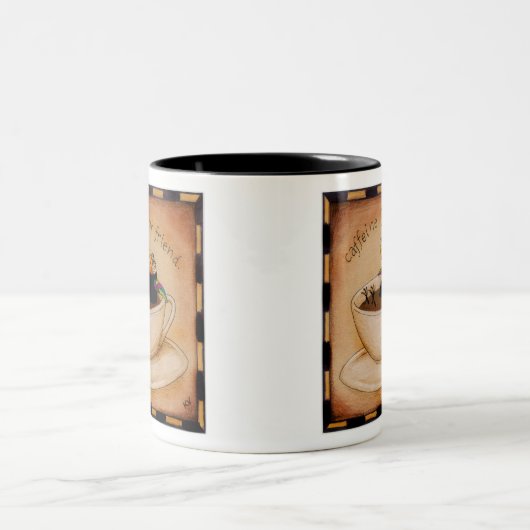 Caffeine-mok voor kuitkoffie tweekleurige koffiemok (Center)
