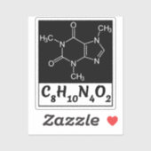 Caffeïne Moleculaire Formule - Zwarte Koffie  Sticker (Vel)