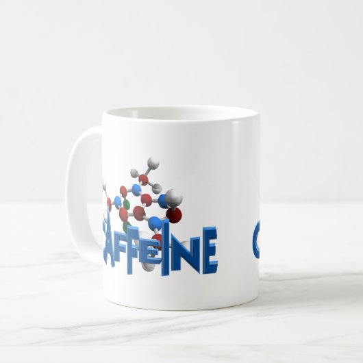 Caffeine Moleculaire structuur Koffiemok (Voorkant links)