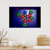 Caffeine Molecule (afdruk) Poster (Keuken)