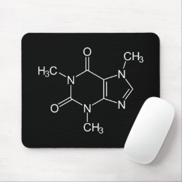 Caffeine Molecule Black Muismat