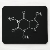 Caffeine Molecule Black Muismat (Voorkant)
